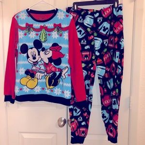 Mickey&Minnie Christmas Sweater Disney Pajama Set